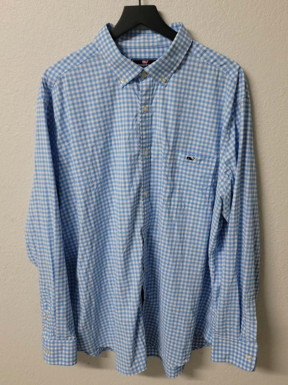 Vineyard Vines Performance Classic Fit Tucker Shirt Blue White Check Men's 2XL